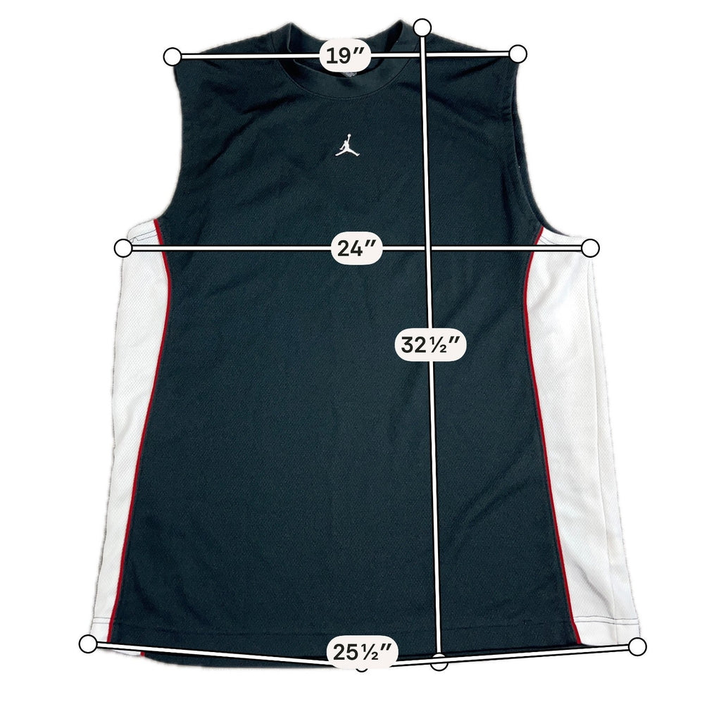 Y2K Jordan Basketball Jersey Mens XL Black White Red Jumpman 233981-011