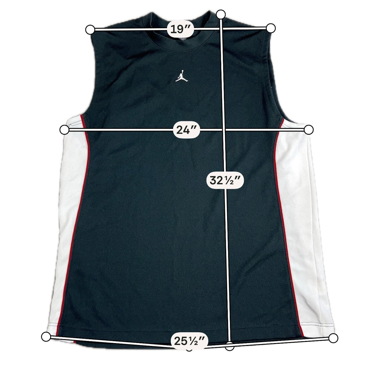 Y2K Jordan Basketball Jersey Mens XL Black White Red Jumpman 233981-011