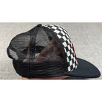 Vans Classic Patch Trucker Hat Checkerboard Black White Red Snapback Cap