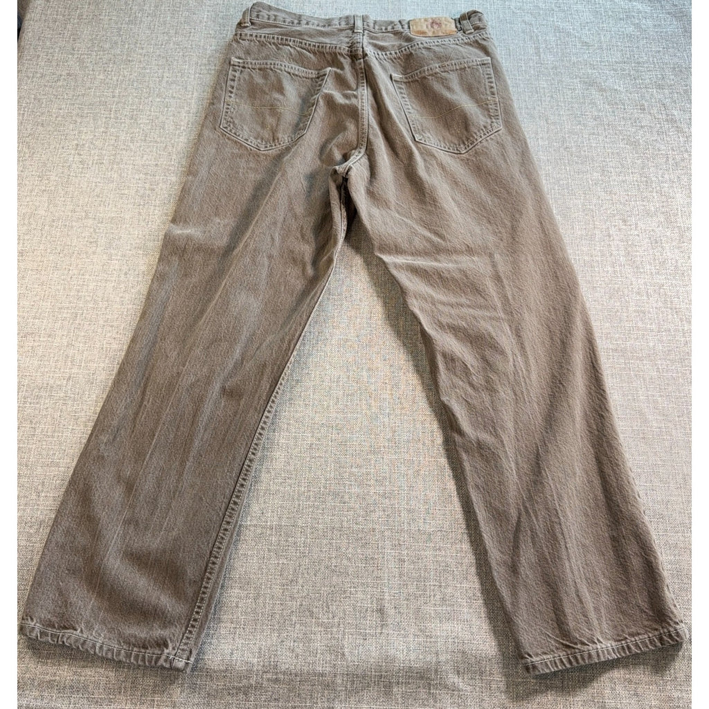 Member's Property Jeans Mens 36x32 Gray Brown Relaxed Straight Y2K Baggy Denim