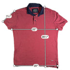 Rodd & Gunn Sports Fit Polo Shirt Mens Large Red Navy Micro Dot Golf Casual