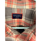 UNTUCKit Plaid Button Down Shirt Mens Medium Red Gray Cotton Casual