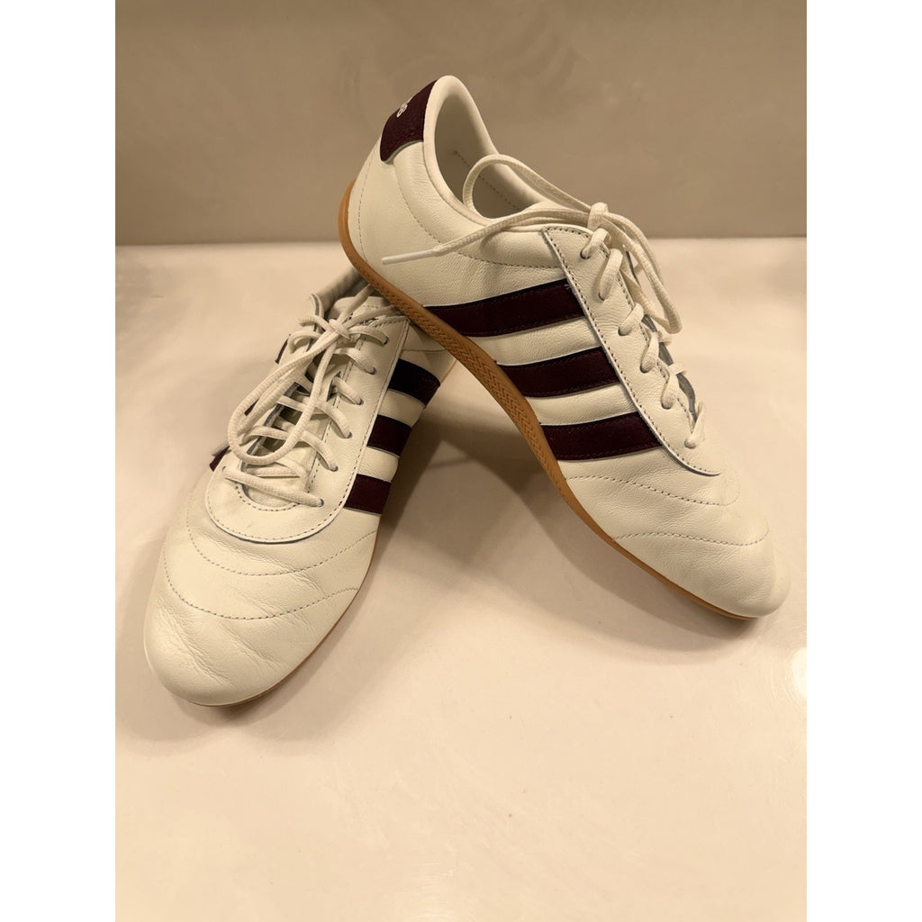 Adidas Grand Court Lo Men 10.5 White Burgundy Gum Sole Casual Terrace Sneakers