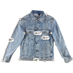 H&M Young Thug Denim Jacket Mens Small Acid Wash Cherub Angel Graphic Blue