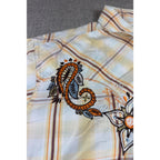 Ecko Unltd Marc Ecko Shirt XXL Plaid Embroidered Y2K Paisley Logo Streetwear
