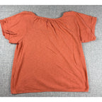 Madewell Texture & Thread Top Womens S Burnt Orange Textured Keyhole Blouse