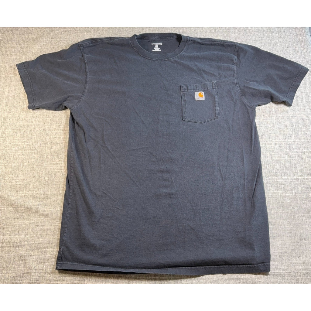 Carhartt Pocket T Shirt Men XL Tall Faded Black Heavyweight Workwear Cotton