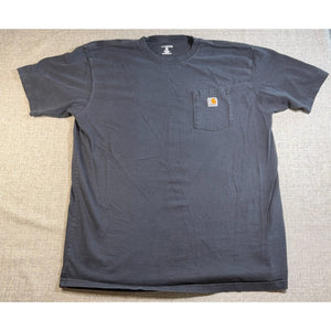 Carhartt Pocket T Shirt Men XL Tall Faded Black Heavyweight Workwear Cotton