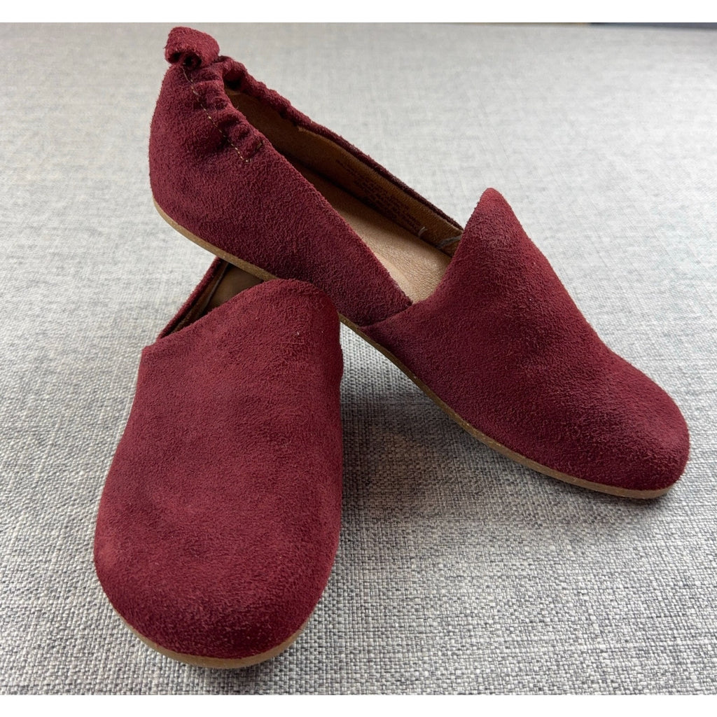 Dark Academia Burgundy Suede Smoking Loafers Born Size 9