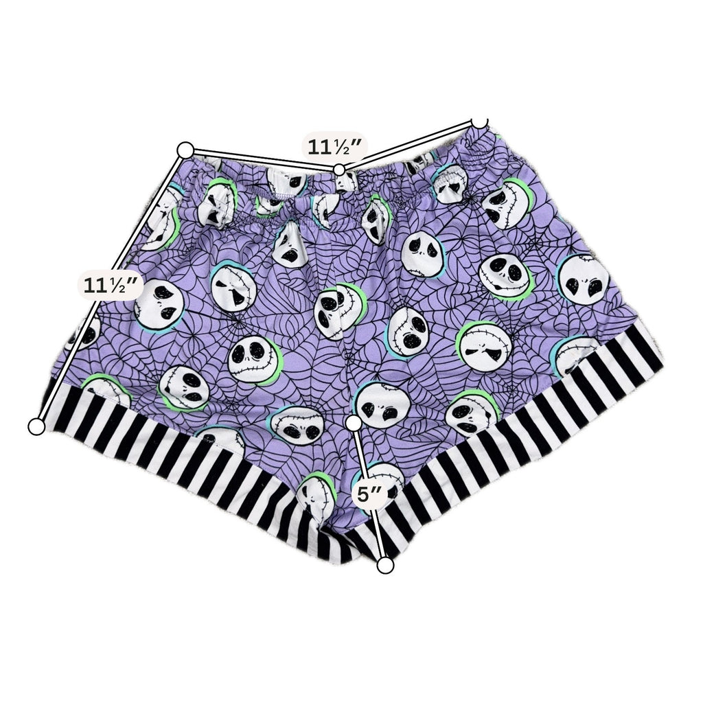 Disney Nightmare Before Christmas Pajama Set XS Jack Skellington Purple Shorts