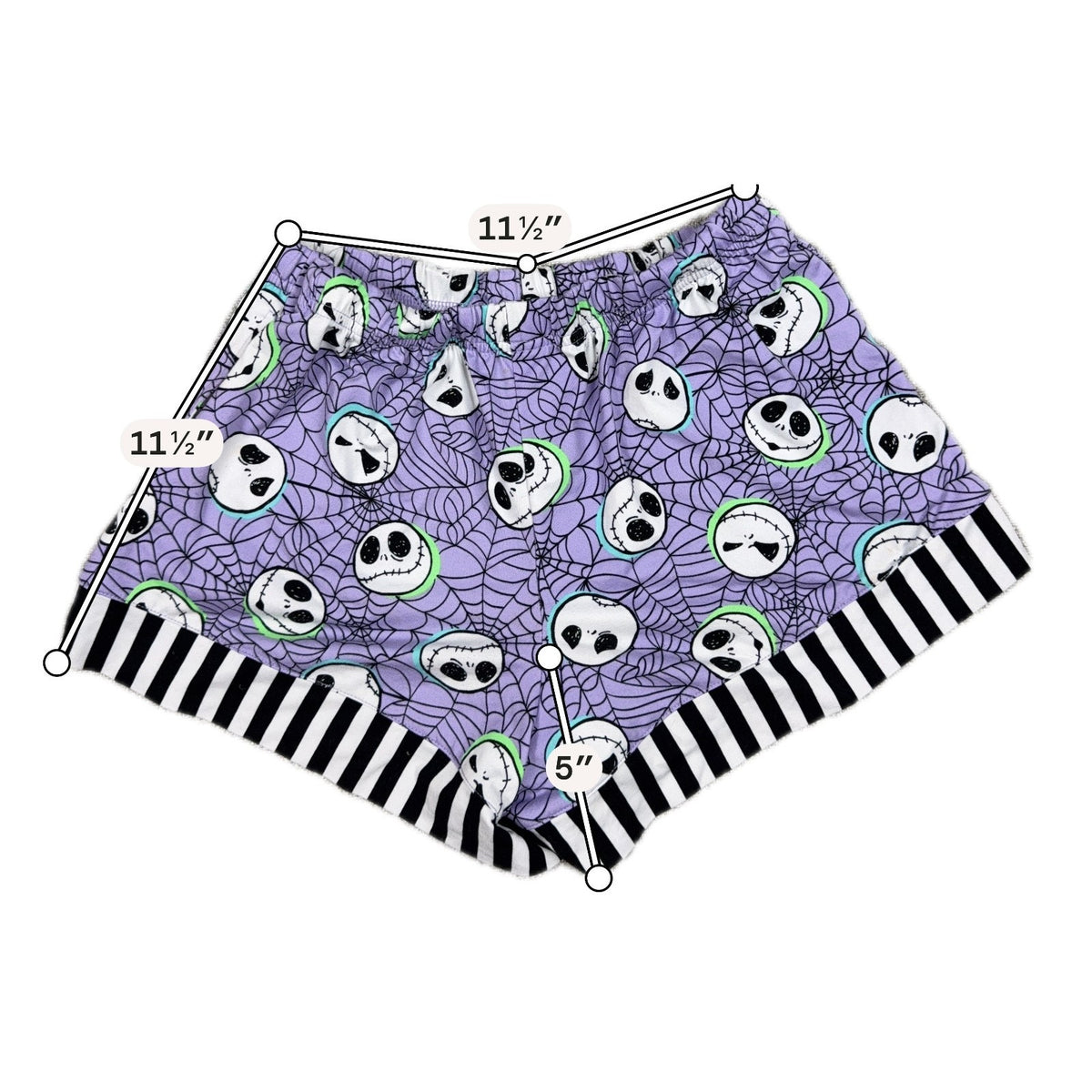 Disney Nightmare Before Christmas Pajama Set XS Jack Skellington Purple Shorts