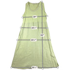 Cut Loose Dress Womens L Olive Green Linen Cotton Polka Dot Lagenlook Maxi USA