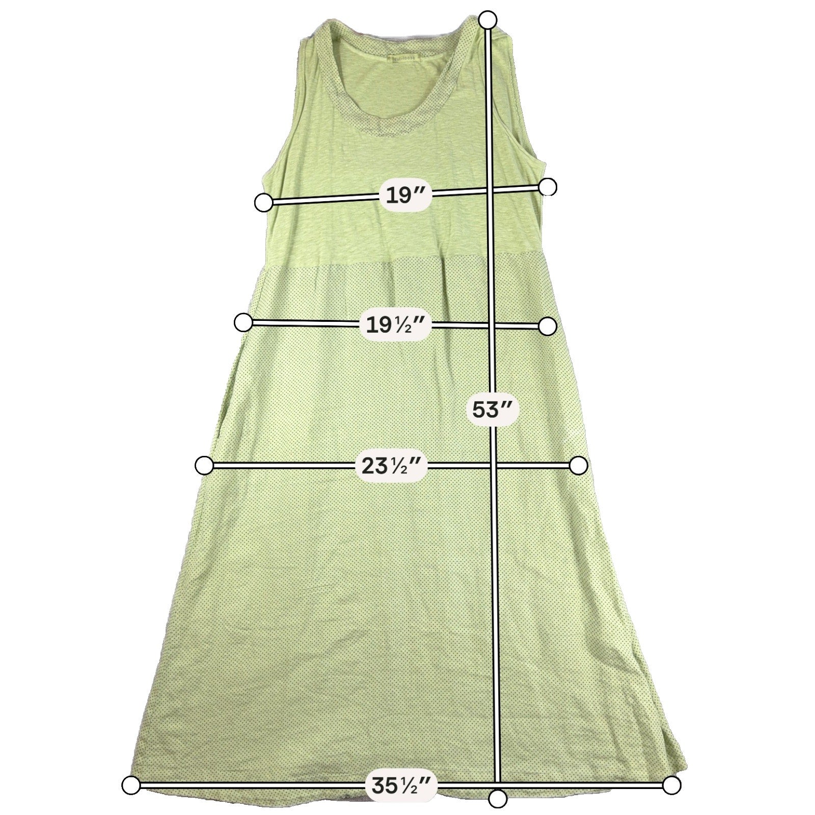 Cut Loose Dress Womens L Olive Green Linen Cotton Polka Dot Lagenlook Maxi USA