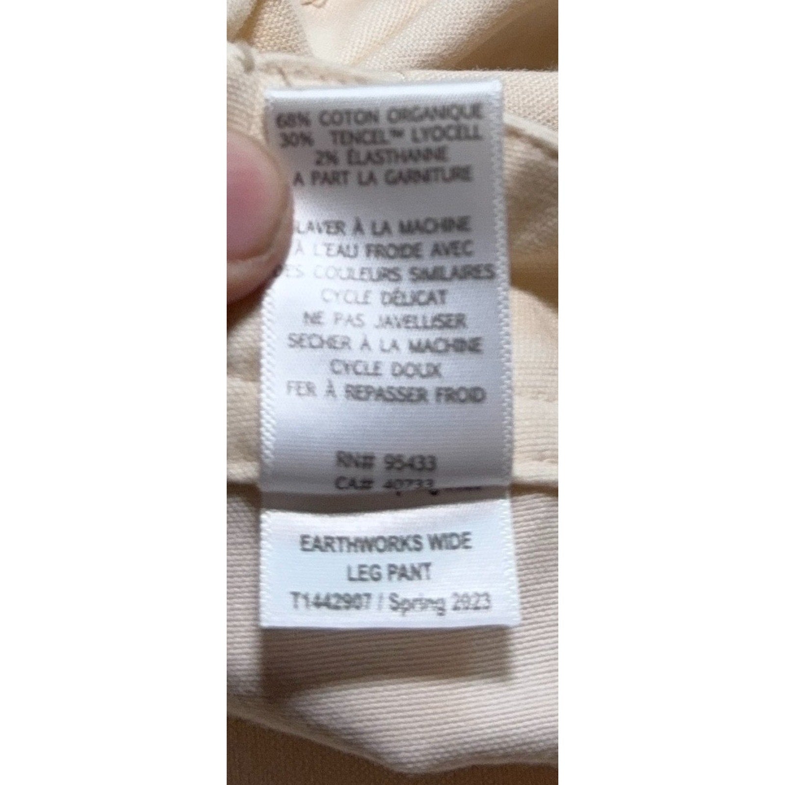 Toad & Co Earthworks Pants Womens 14 Ivory Wide Leg Crop Tencel Stretch