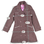 Original Penguin Munsingwear Womens M Brown Double Breasted Mod Coat Y2K Retro
