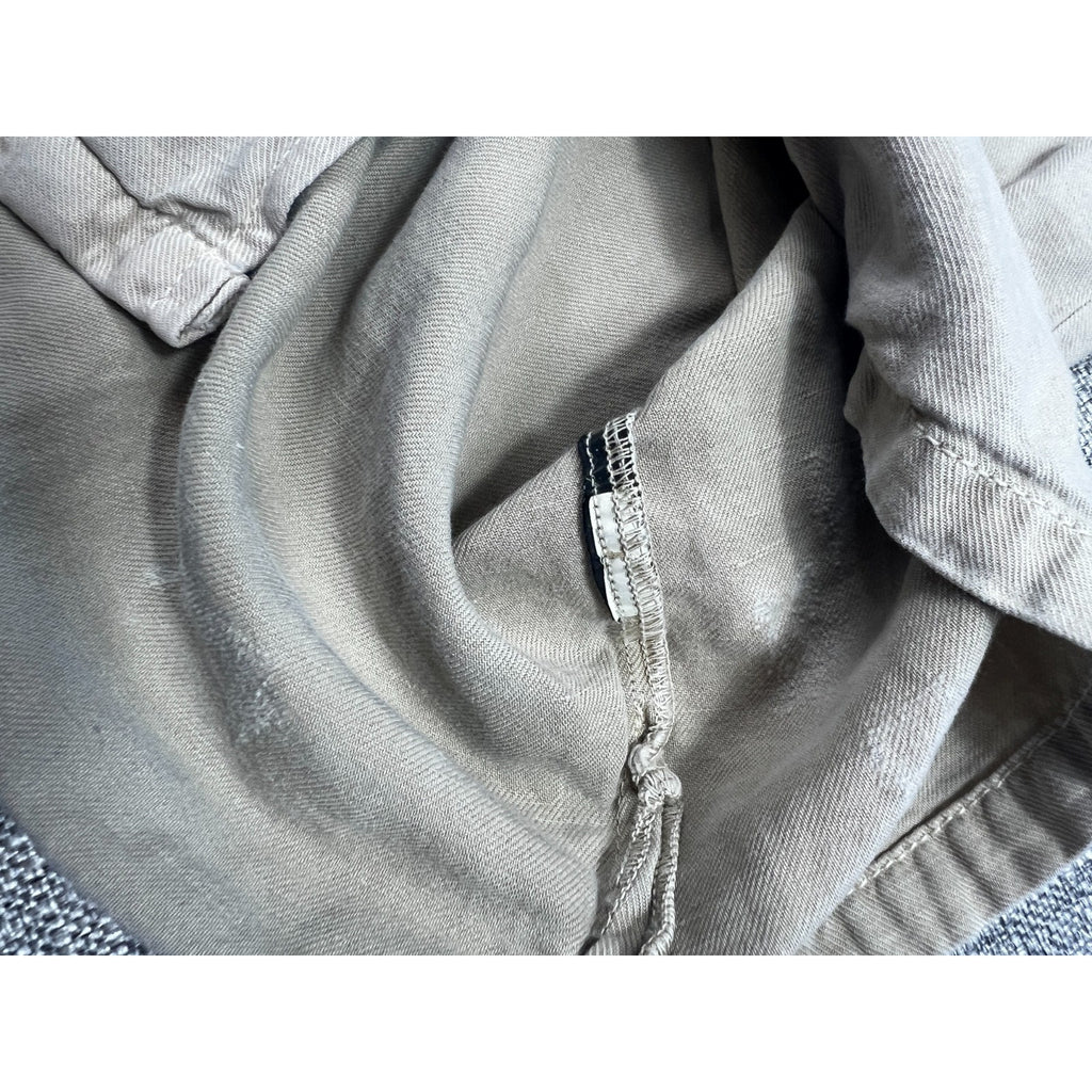 Zara Man Military Patch Shirt Mens S Distressed Khaki Relaxed Fit Utility