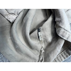 Zara Man Military Patch Shirt Mens S Distressed Khaki Relaxed Fit Utility