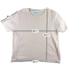 Croft & Barrow Womens XL Pink Cable Knit Short Sleeve Sweater Top Cotton
