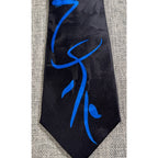 J Garcia Jerry Garcia Tie Mens Black Blue Abstract Art 100% Silk Necktie