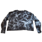 Polaroid Shirt Women XXL Black Tie Dye Cropped Long Sleeve Rainbow Graphic