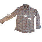 Cremieux Premium Denim Men's L Geometric Circle Shirt Retro Mod Psychedelic
