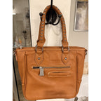 Trinity Ranch Western Tote Purse Brown Studded Fringe Cowgirl Shoulder Bag