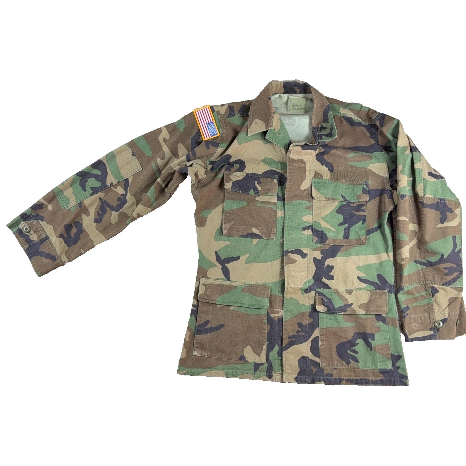 1993 USGI M81 Woodland Camo BDU Combat Coat Small Long 8415-01-084-1644 USA