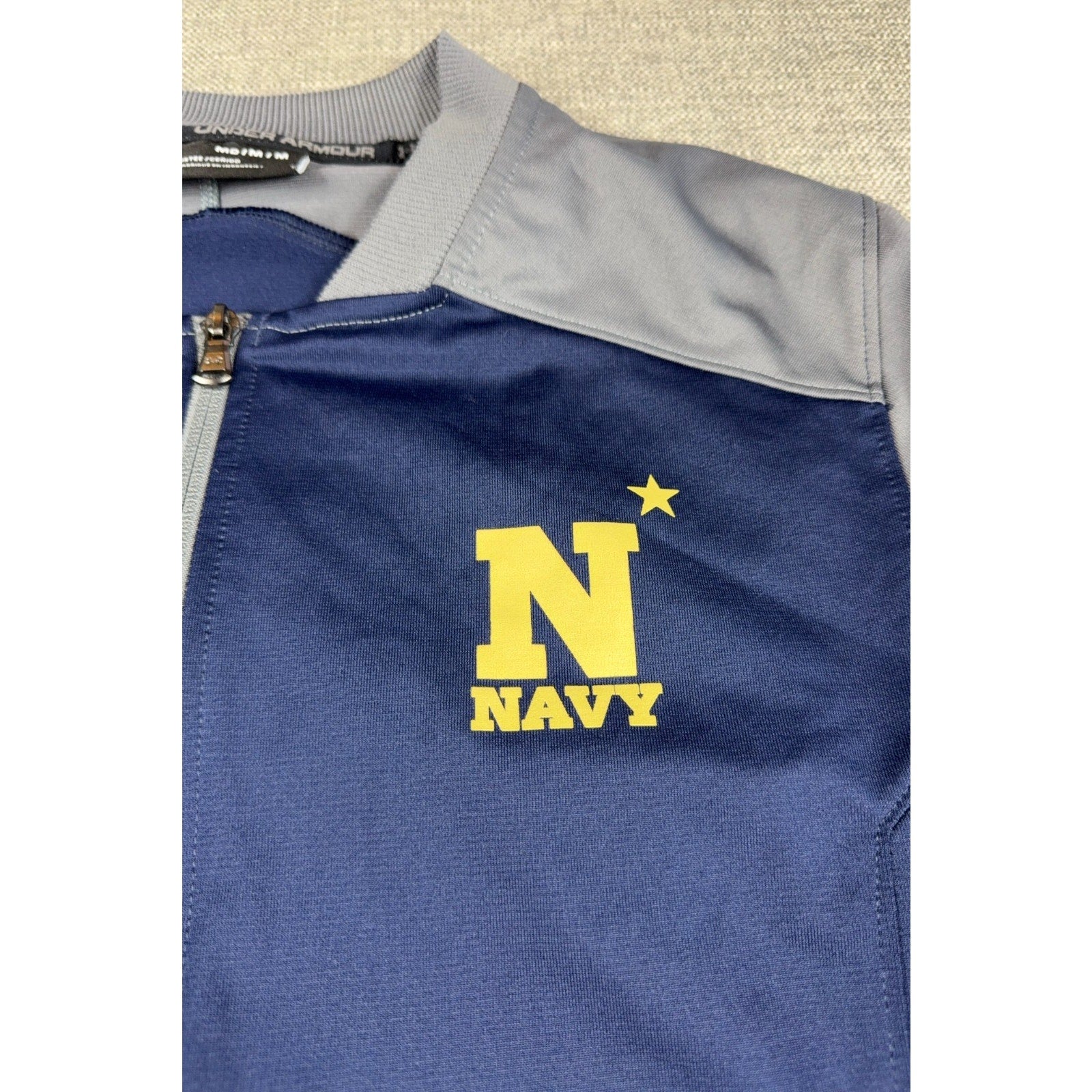 Under Armour Navy Midshipmen Jacket Men M US Naval Academy Full Zip Blue Gray