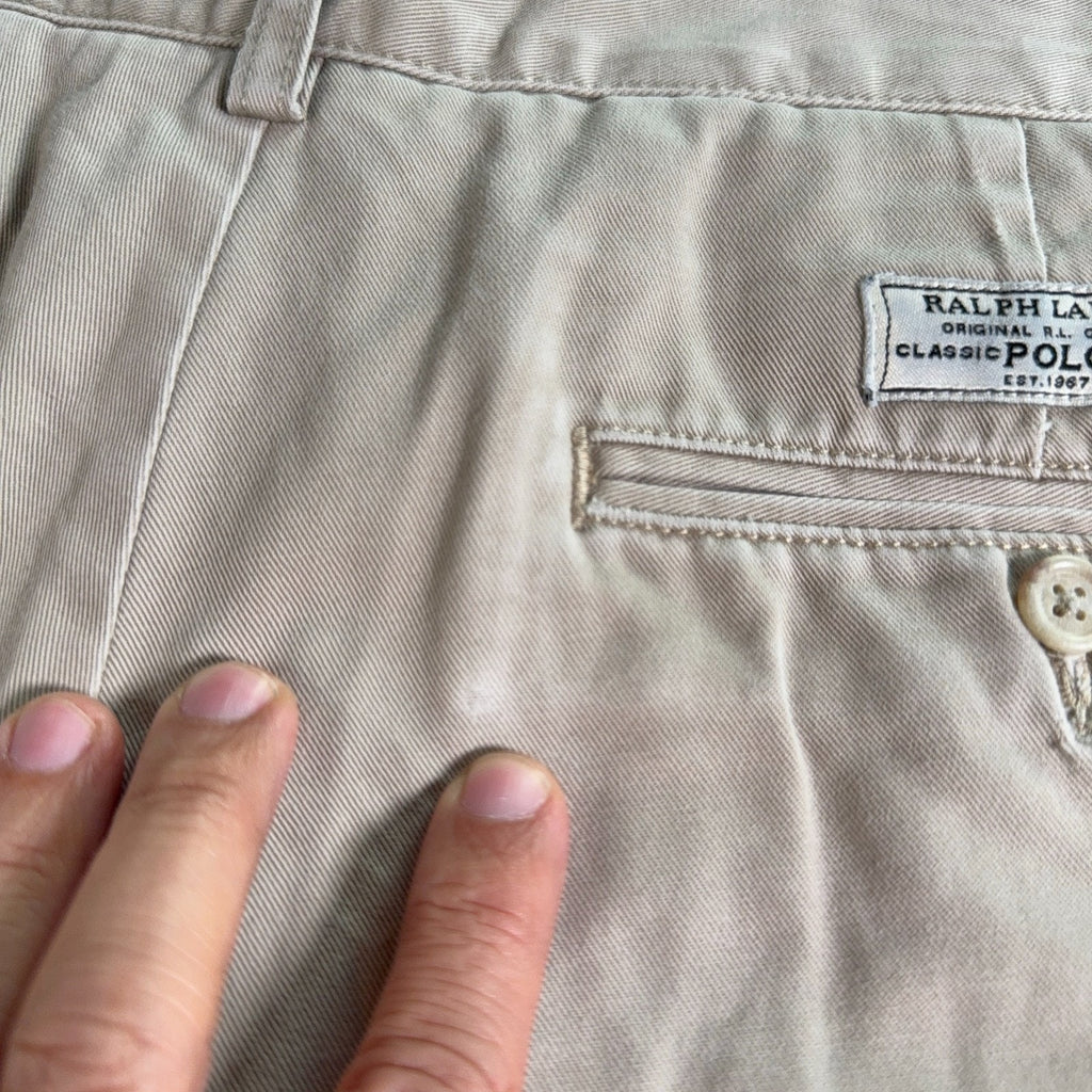 Polo Ralph Lauren Prospect Shorts Mens 32 Khaki Classic Chino Cotton 9 Inseam