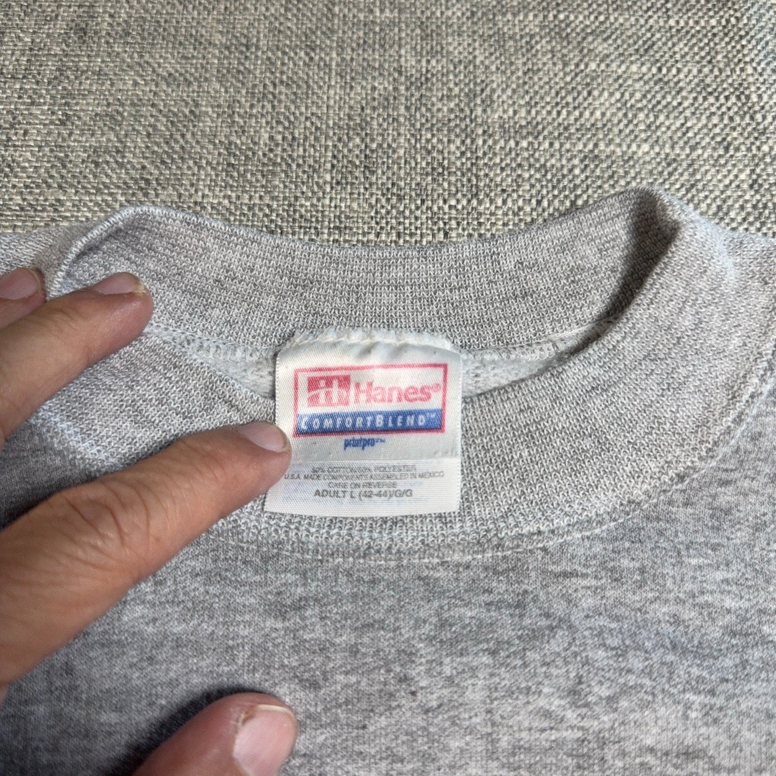 Vintage Nebraska Cornhuskers Sweatshirt Adult L Gray Embroidered Hanes NCAA