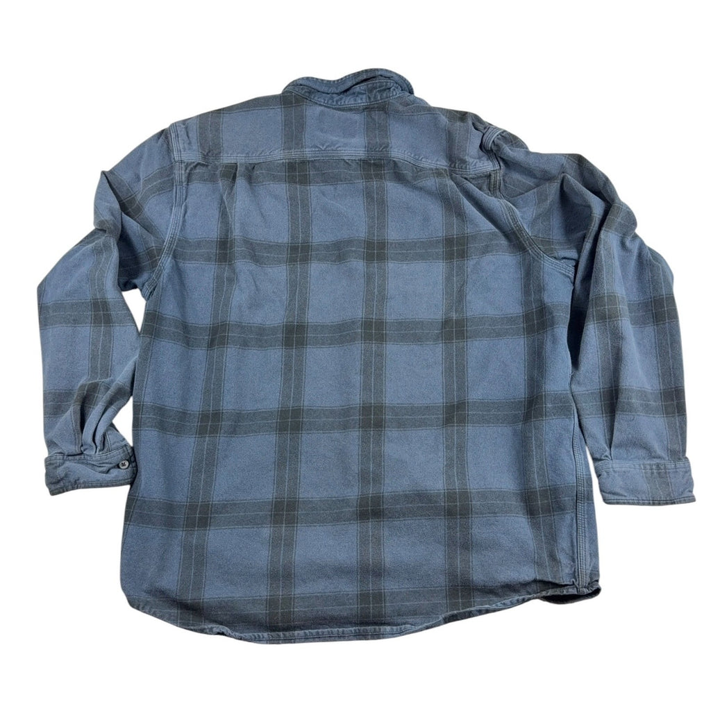 Carhartt Loose Fit Plaid Button Down Shirt Men L Blue Black Workwear TW4451-M
