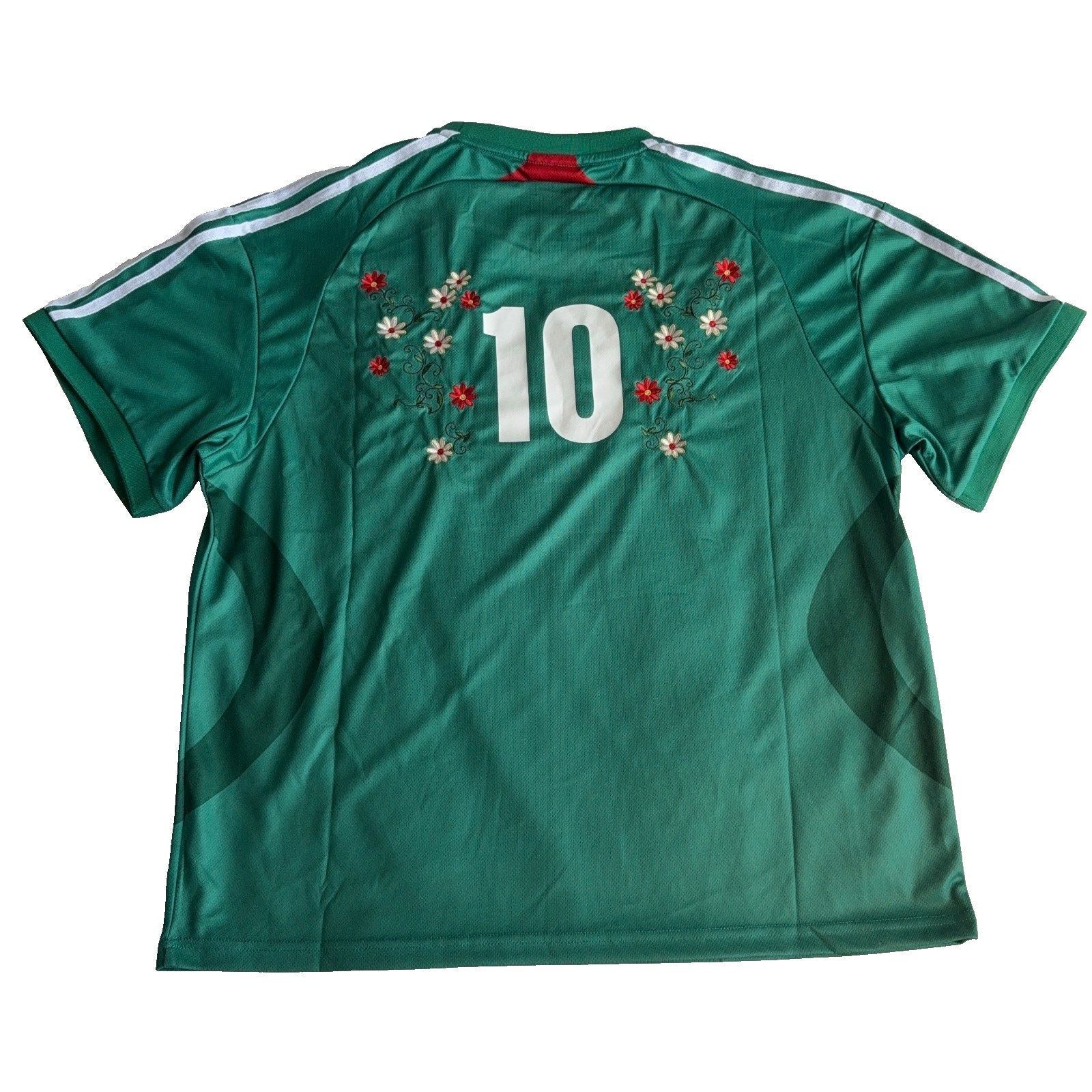 Joga Bonito Mexico Embroidered Soccer Jersey Green Floral #10 Men’s L NWT