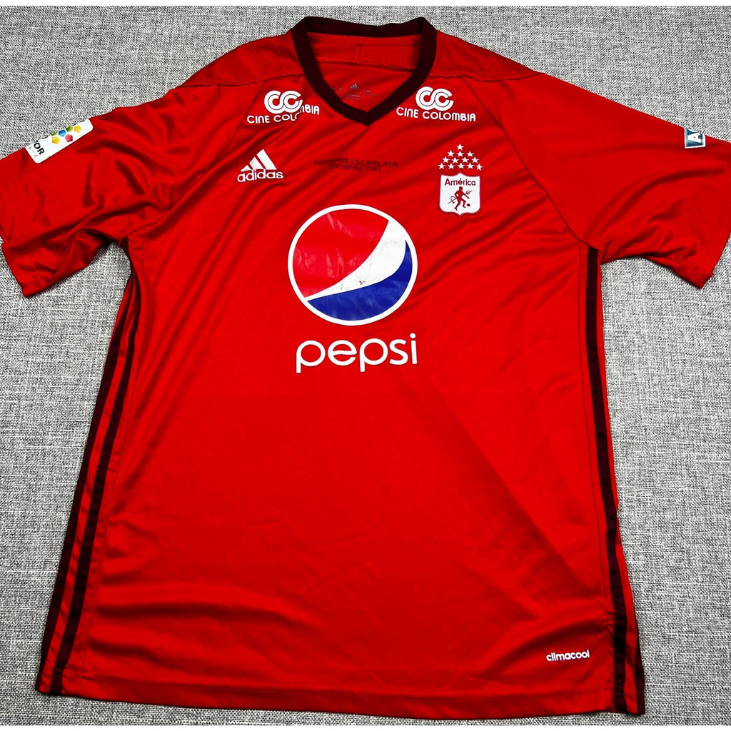 Adidas America de Cali 2017-18 Home Soccer Jersey Pepsi Red Men’s XL