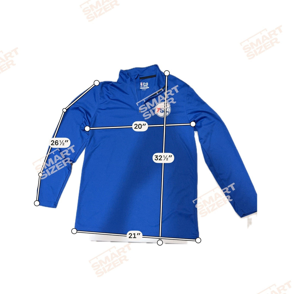 Philadelphia 76ers 1/4 Zip Pullover Mens Large Blue NBA Ultra Game Athletic Top
