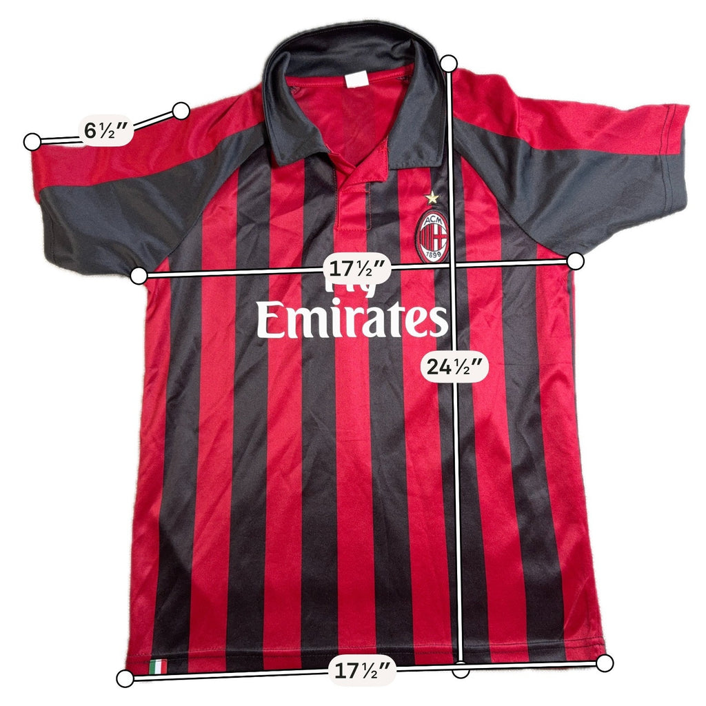Lot 2 Youth Soccer Jerseys AC Milan Ireland Moody #19 Red Green Fan Shirts