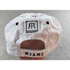 Robin Ruth Miami Original Floral Baseball Cap White Pink Roses Adjustable Hat