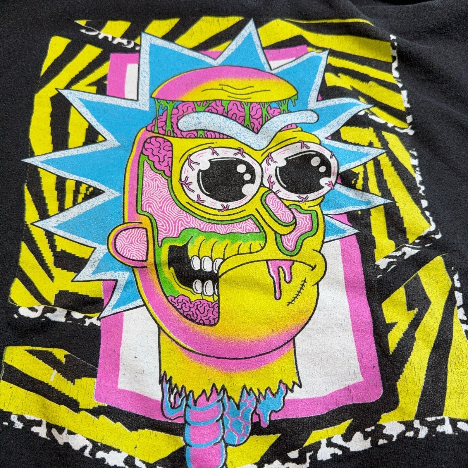 Rick and Morty Hoodie Adult S Black Wubba Lubba Dub Dub Graphic Pullover