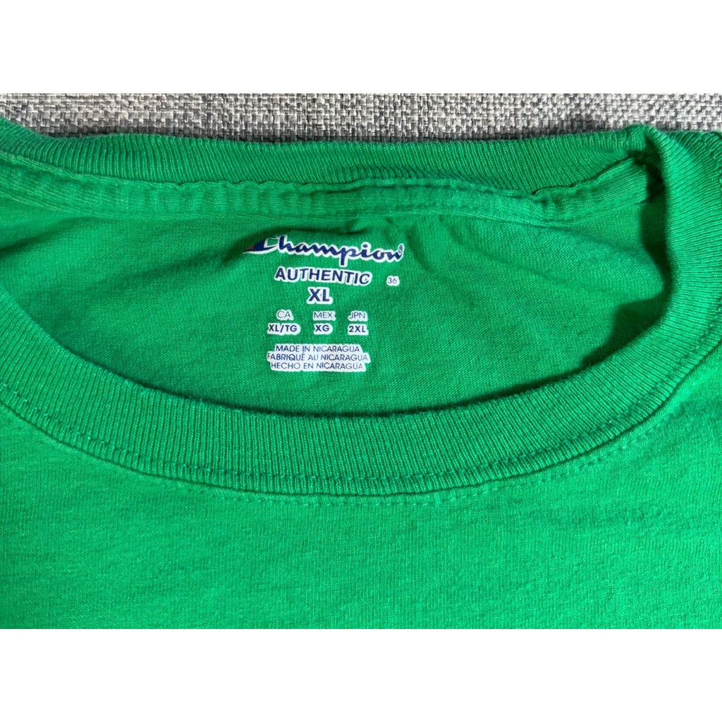 Champion Notre Dame Fighting Irish T Shirt Mens XL Green Leprechaun NCAA