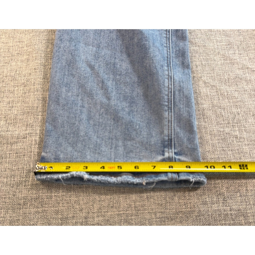 Lovervet By Vervet Jeans Womens 31/13 High Rise Wide Leg Light Wash Raw Hem