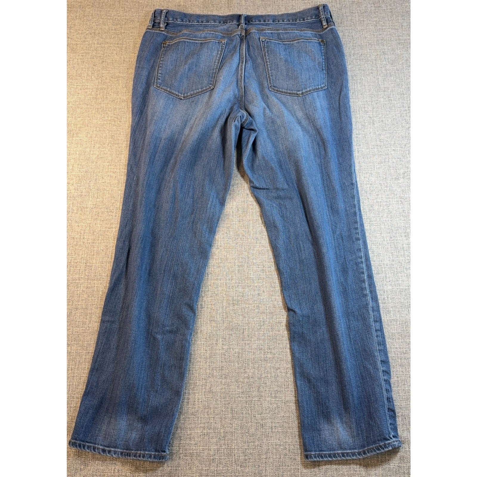 Eddie Bauer Women's Boyfriend Jeans Size 16 Button Fly Relaxed Blue 29 Inseam