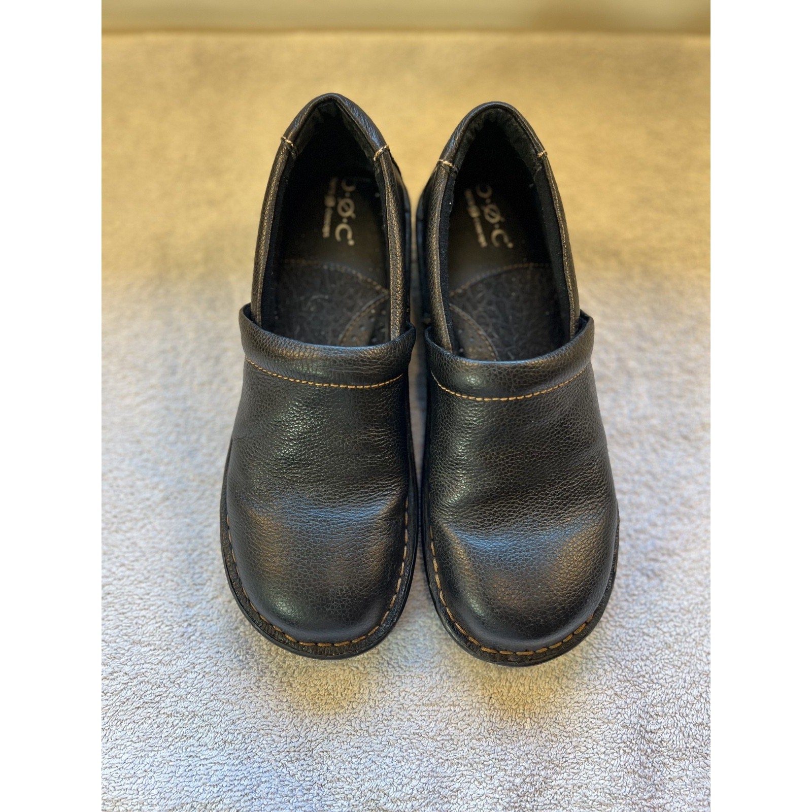 b.o.c Born Concept Black Leather Clogs Womens Size 8M Comfort Mule Work Shoes