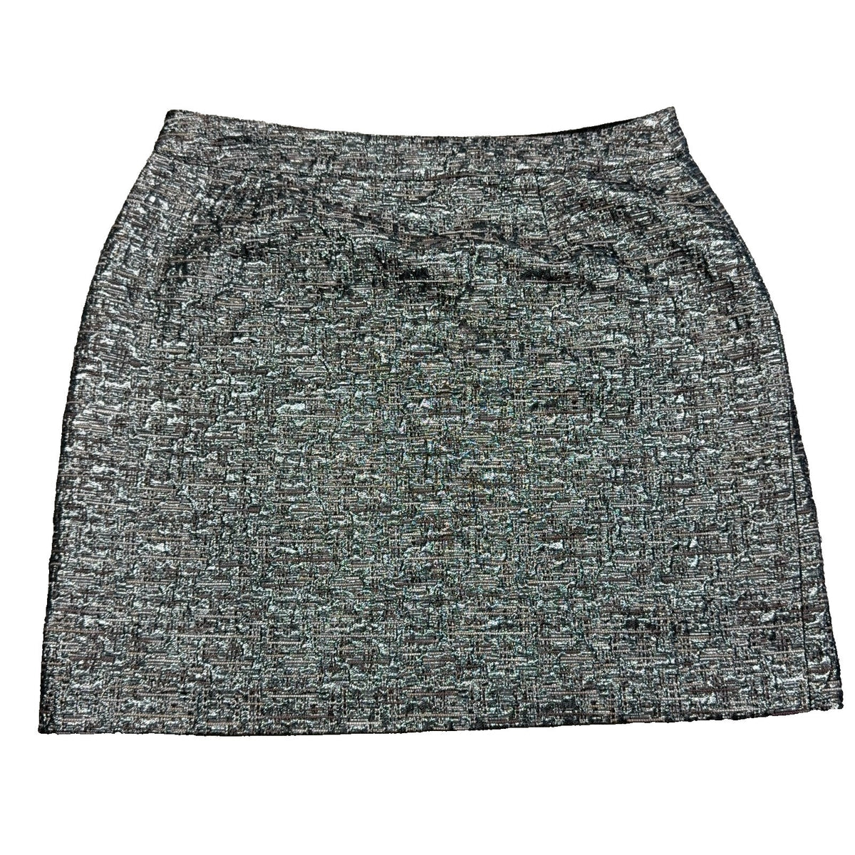 Banana Republic Skirt Womens 8 Black Silver Metallic Jacquard Mini Lined