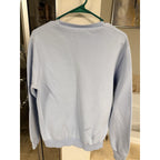 Santorini Greece Crewneck Sweatshirt Medium Blue Embroidered Travel Pullover