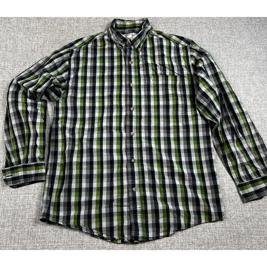Lot 2 Carhartt S218 Plaid Shirts Mens M Regular Long Sleeve Workwear