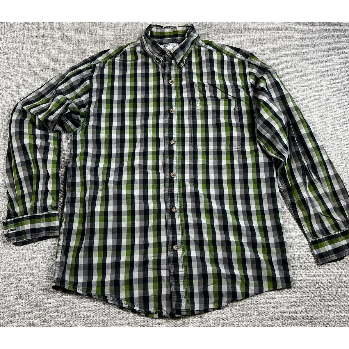 Lot 2 Carhartt S218 Plaid Shirts Mens M Regular Long Sleeve Workwear