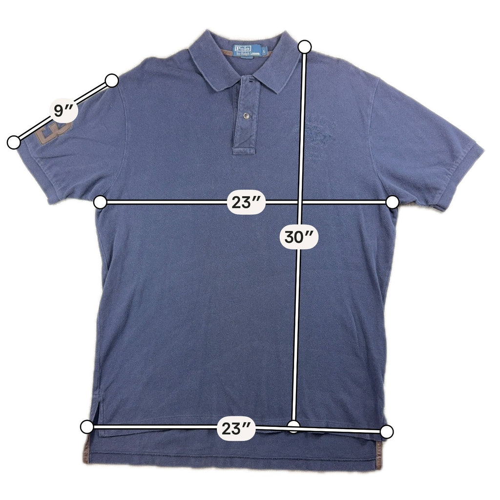 Polo Ralph Lauren Polo Shirt Mens Large Faded Navy RLC 38 Number 3 Rugby