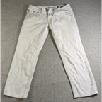 Miss Me Jeans Womens 30 White Cropped Skinny Rhinestone Embellished Flawed