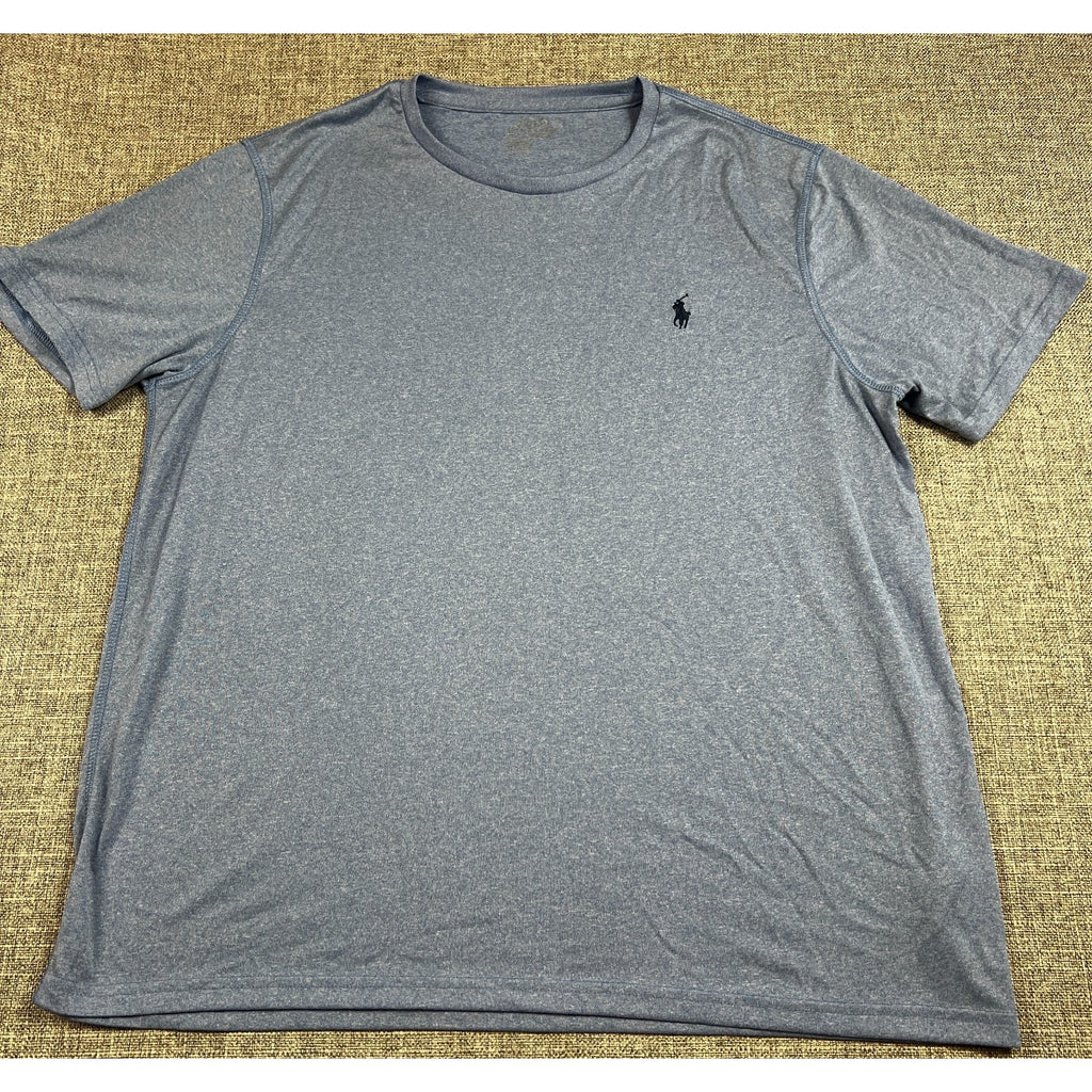Polo Ralph Lauren Performance T Shirt Mens Large Blue Gray Pony Logo Athletic