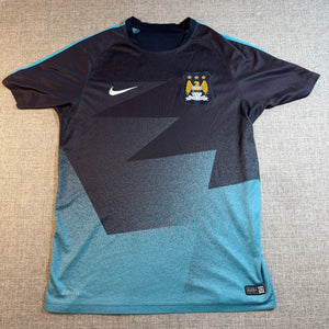 Nike Manchester City Training Shirt Mens S Navy Turquoise Dri-FIT Soccer