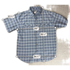 The North Face Mens Plaid Short Sleeve Button Shirt Blue Hiking Outdoor Workwear